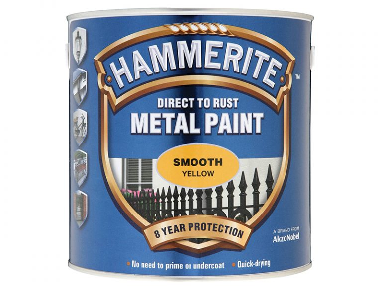 HMMSFY25L | Hammerite Direct to Rust Smooth Finish Metal Paint Yellow 2 ...