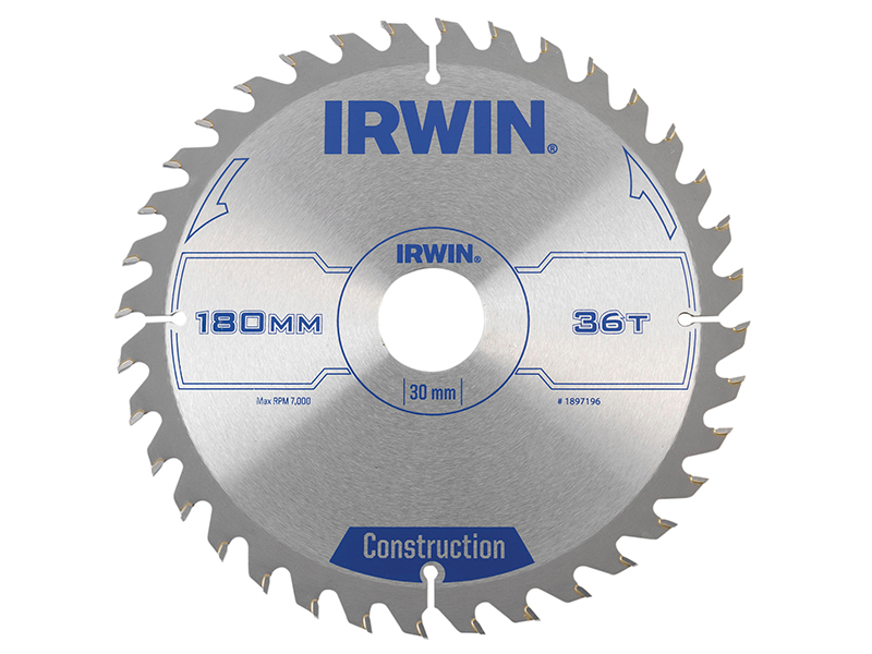 IRW1897196 | IRWIN® Construction Circular Saw Blade 180 x 30mm x 36T ...