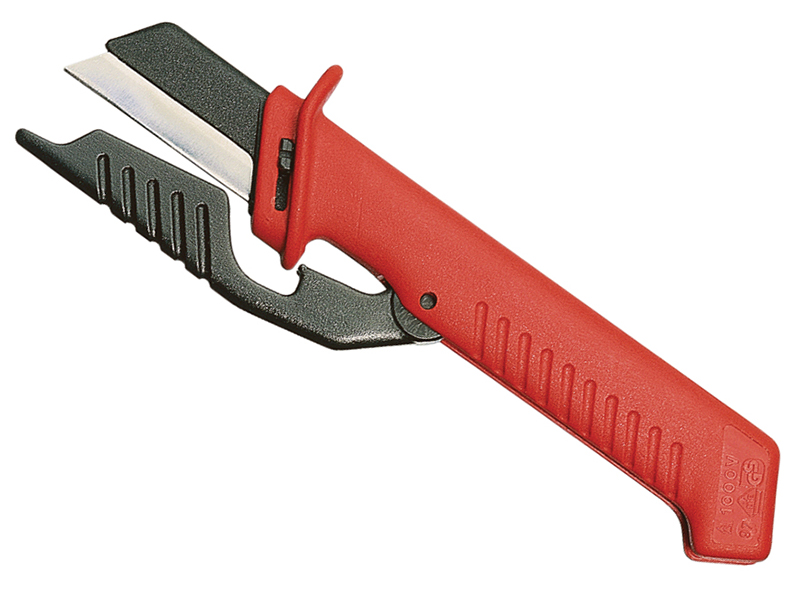 KPX9856 | Knipex Cable Knife with Hinged Blade Guard - S10 Supplies