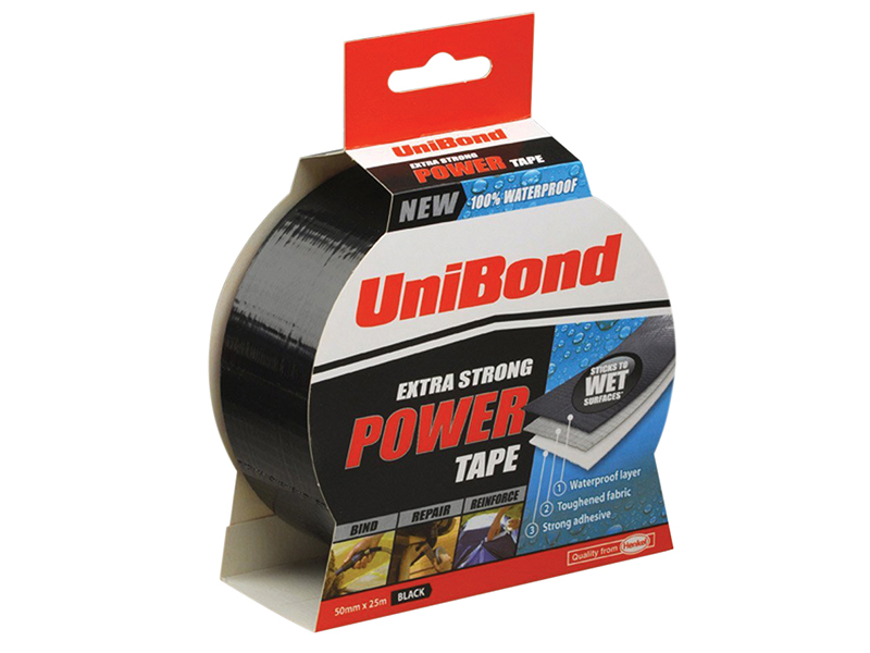 UNI1668019 | UniBond Powertape 50mm x 25m Black - S10 Supplies