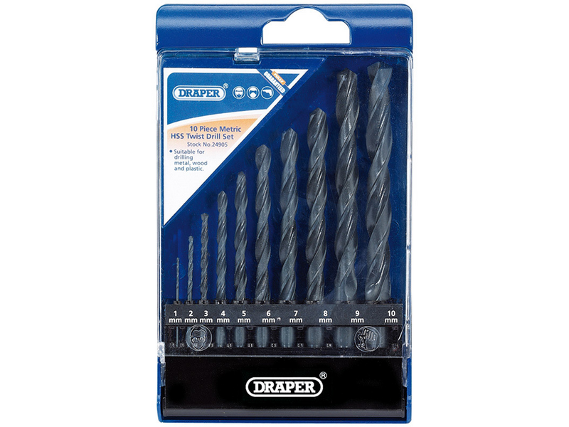 DR24905 | DRAPER Metric HSS Drill Set (10 Piece) - S10 Supplies