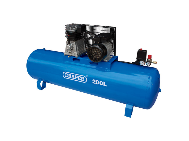 DR55313 | DRAPER Stationary Belt-Driven Air Compressor, 200L, 2.2kW ...