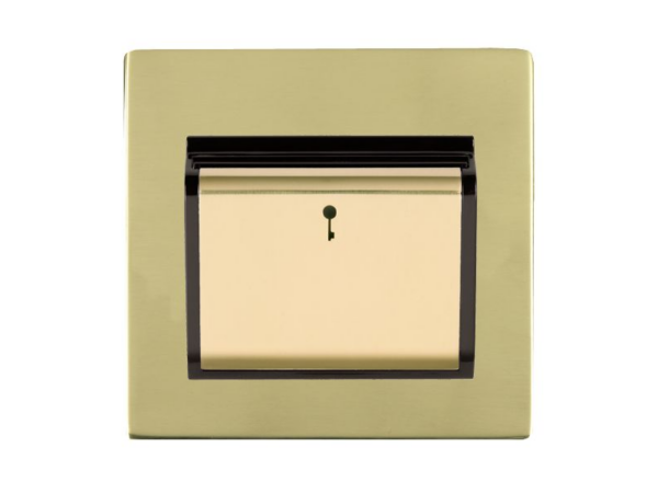 HAMILTON HARTLAND CFX HOTEL KEY CARD SWITCH WITH BLUE LED LOCATOR Polished Brass Black