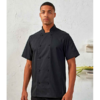 Premier Coolchecker Short Sleeve Chef's Jacket Black on Model